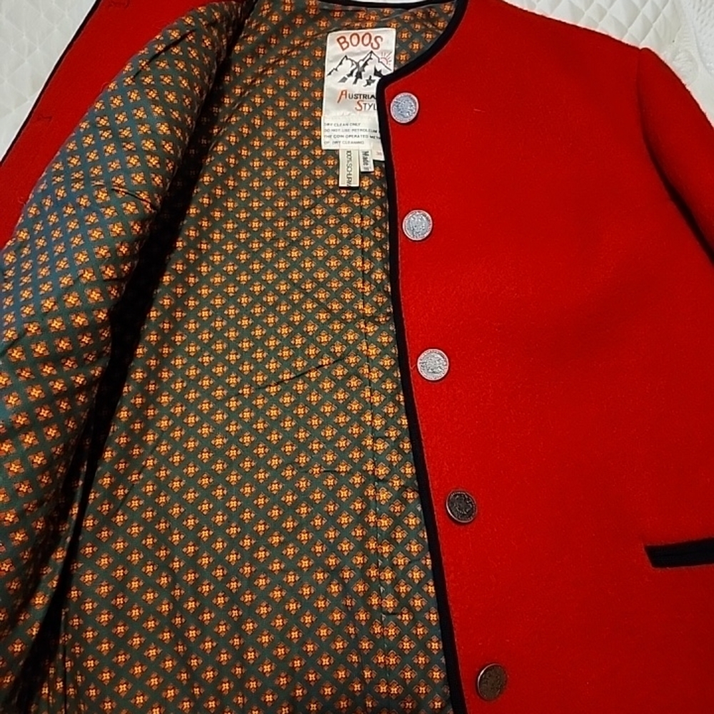 Vintage unique BOOS Red designer wear with a true vibe Women's coat jacket
